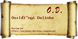 Oszlányi Delinke névjegykártya